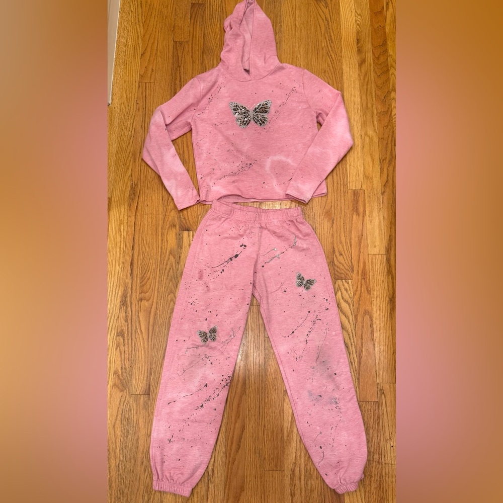 Pink Butterfly Kids Matching Set